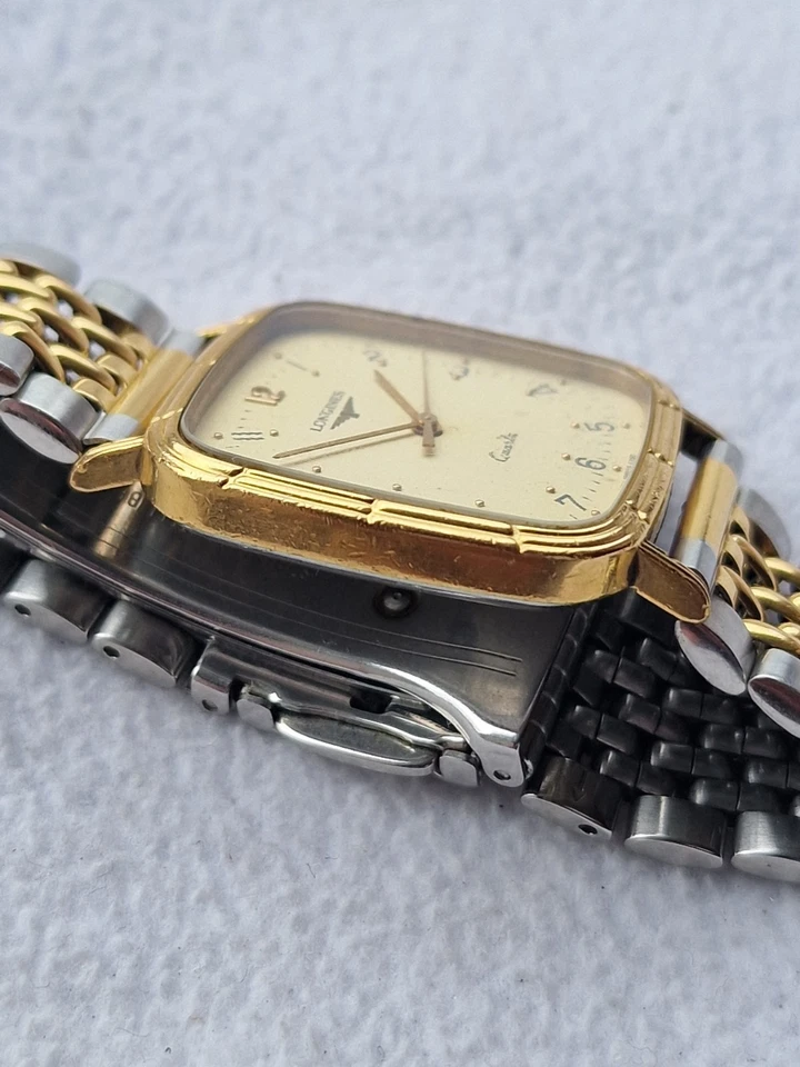 Longines Vintage Men's Square Quartz Swiss Made Two Tone Watch - Faulty/ READ! - Image 4 of 4