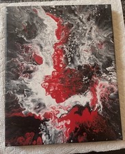 Abstract Acrylic Pour Painting Art on 8 X 10 canvas original