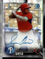 2016 BOWMAN CHROME REFRACTOR /499 1ST PROSPECT AUTO JHAILYN ORTIZ PHILLIES