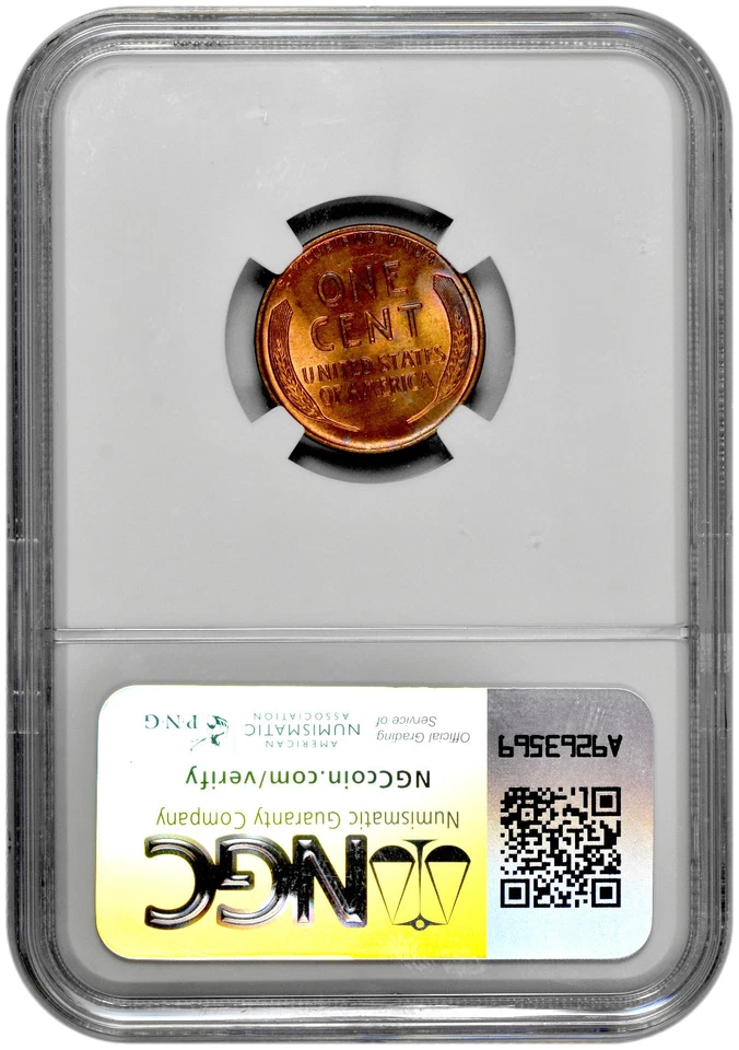 1944 D 1c Lincoln Wheat Cent NGC MS 65 RB - Image 2 of 2