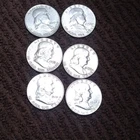Franklin Half Dollar 50C 90% Silver Lot 1948, 1953, 1958, 1961, 1963 US Coins