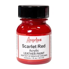 Angelus Acrylic Leather Paints Water Resistant Shoe Color Scarlet Red - 1 fl.oz