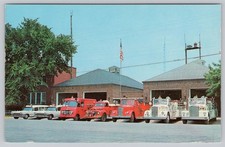1960 Rehoboth Volunteer Fire Co Postcard Rehoboth DE 1959 Cadillac Ambulance