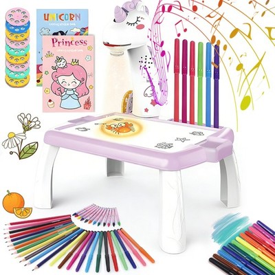 Zeichenprojektor Projektion Zeichentafel Lila Kinder Set Kreativ Für Baby Kinder