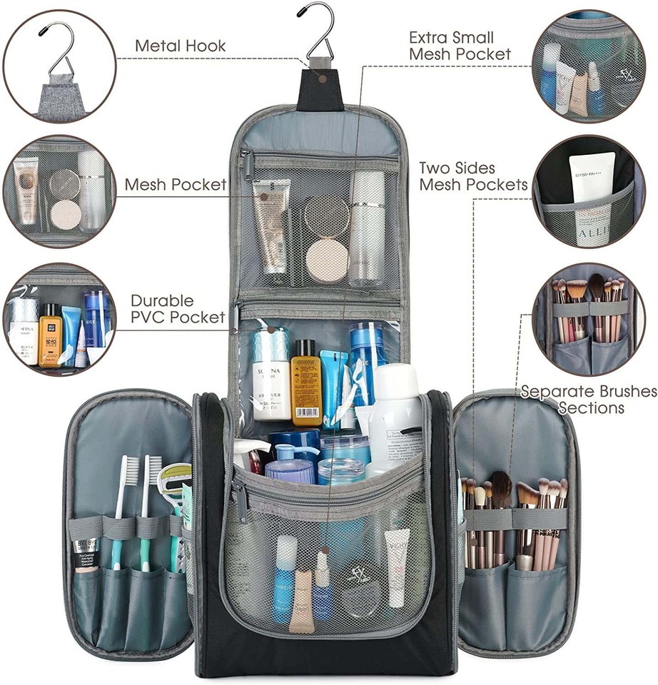 Womens Travel Toiletry Bag Cosmetic Make up Organizer Cosmetic Bag with