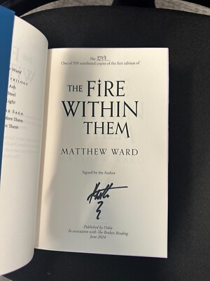 Fire Within Them by Matthew Ward The Broken Binding Special Edition Hardcover