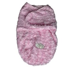 Blankets and Beyond Pink Minky Rose Swirl Swaddler Sack Blanket