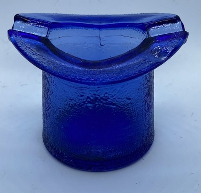 Vintage Cobalt Blue Top Hat Glass Ashtray Ebay ebay