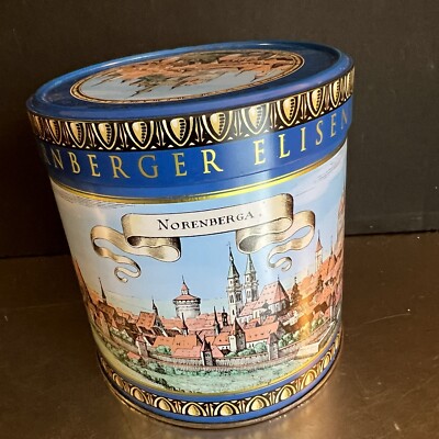 Metal Cookie Biscuit Tin Original Nurnberger Lebkuchen Empty Storage Castles