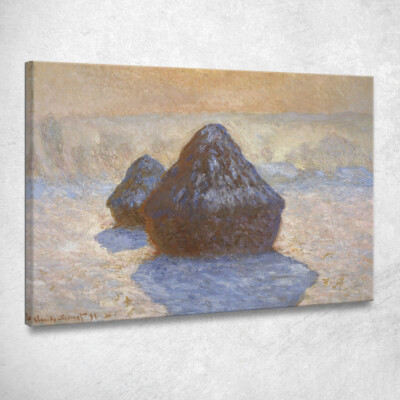 Heuhaufen - Schneeeffekt Claude Monet, mnt245 Leinwandbild