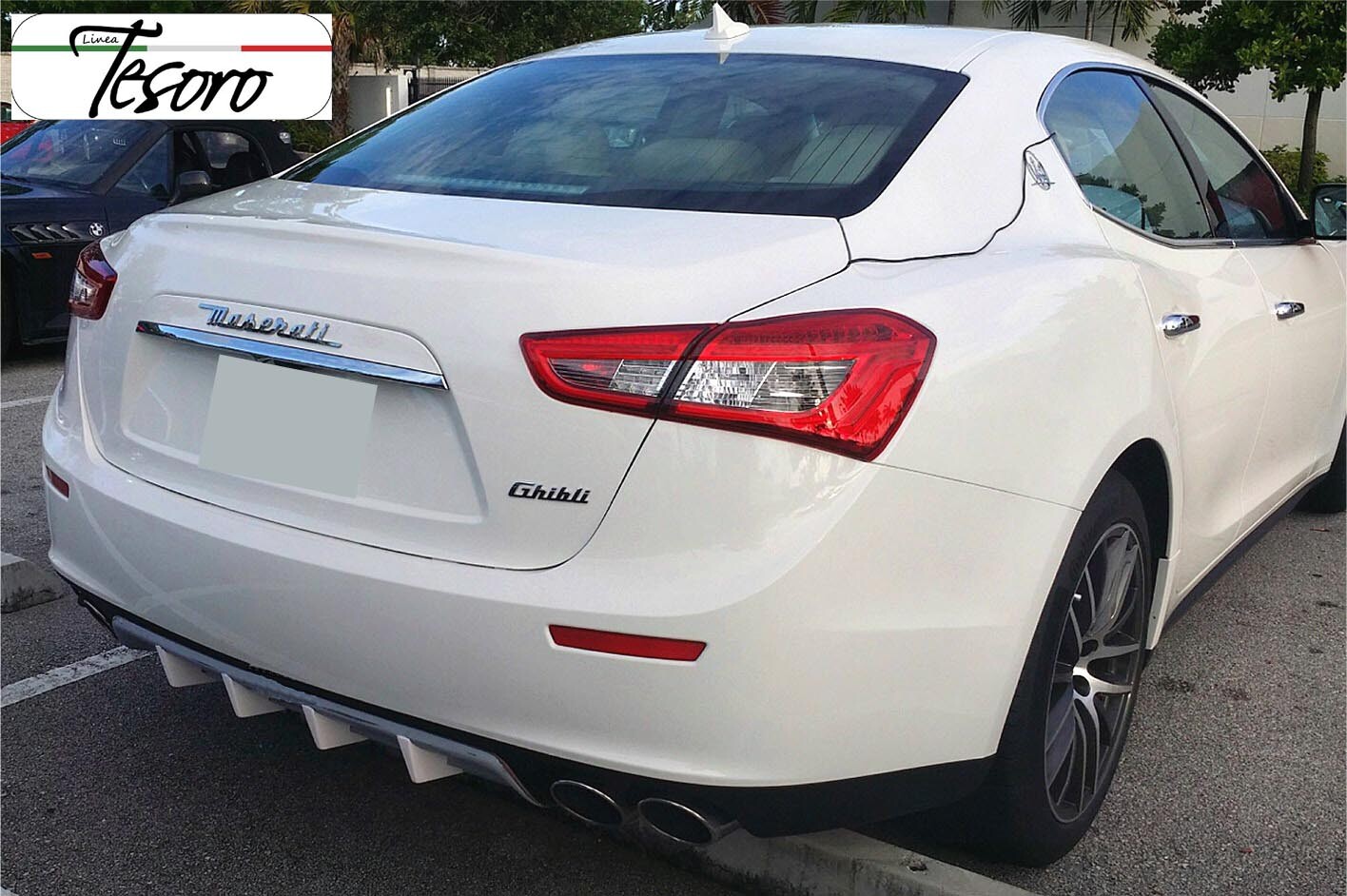 Maserati Ghibli 2014-17 lineaTesoro Rear Bumper 4 Fin Diffuser Made in USA NEW 