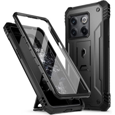 Case For Oneplus 10T Shockproof Dual Layer with Kickstand Phone Cover Black