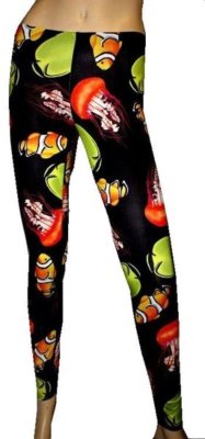 Leggings Femme Imprimé Requins Mer Vie - Bleu - Taille SM à XXL - Neuf Avec Étiquette