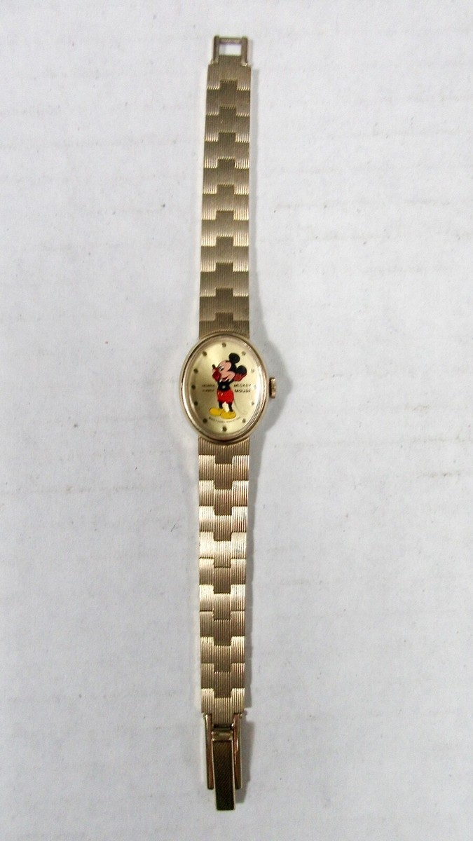 VINTAGE HELBROS MICKEY MOUSE LADIES WRISTWATCH 17 JEWEL  display picture 2