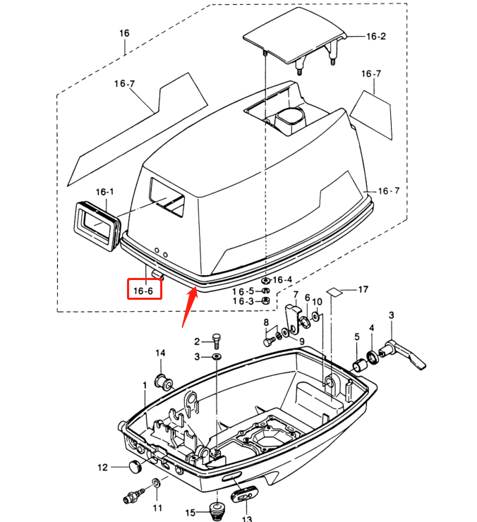 3F3675010 Rubber Seal For Tohatsu 2T Outboard Motor 6 8 9.8HP Top