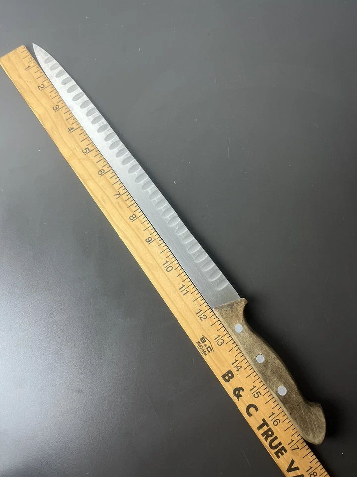 Vintage Friodur Twinworks 327-12 Inch Slicing Knife Scalloped Soligen Germany - Image 2 of 3