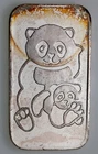 Panda Mother & Cub Pandagram Singapore 1 oz Silver Art Bar