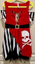 Skull Pirate Girl Costume by Amscan Halloween Child Size 12-14 L Dress Headscarf