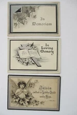 Early 20th century mourning cards, 2 interred at Abingdon cemetery, 1903-26
