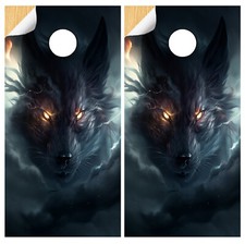 C358 Wolf Cornhole Board Wraps LAMINATED Wrap Decals Vinyl Sticker Skins