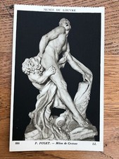 early 1900s postcard. musee du louve - p.puget - milon de crotone  ( unused )