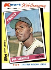 Bob Clemente 1982 Topps Kmart 20th Anniversary Card# 10