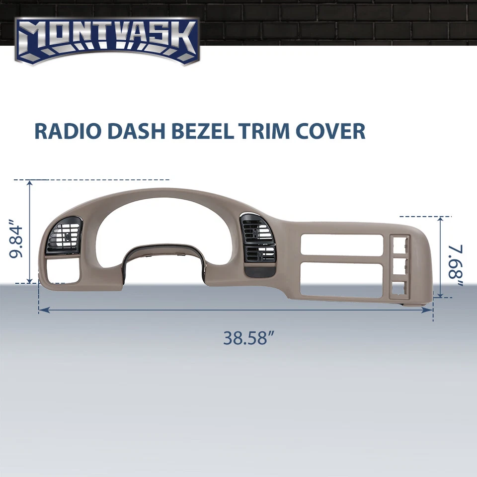 Borde de bisel de cuadro de radio de tablero beige apto para Chevrolet Astro GMC Safari 1995-2005 Foto 3 de 4
