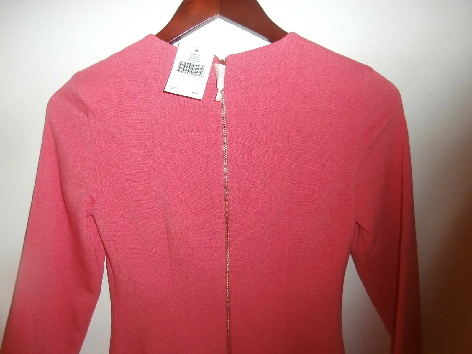 KATE SPADE Peach Zipper Long Sleeve Dress 00 NWT $398
