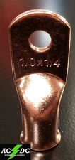 1/0 gauge Ring 1/4 Hole Terminal BATTERY Lug Bare Copper Un-insulated AWG (1)