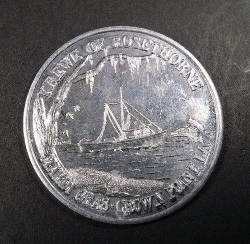1968 Krewe of Rosethorne / Mardi Gras/ Silver Aluminum Token