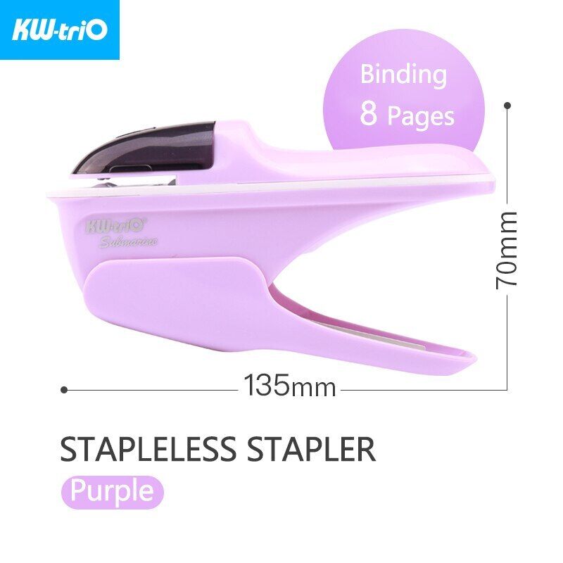 Stapleless Plastic Stapler Safe Paper Stapling NO Staples School Office  Supplies