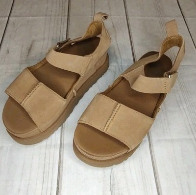 NWOT Womens UGG Goldenstar Hi Sandals - Chestnut Suede, Size 
