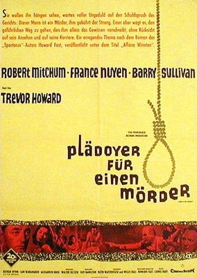 Robert Mitchum in PLÄDOYER FÜR EINEN MÖRDER Originalplakat EA von 1963
