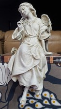 Sitting Angel Garden Statue 12.75&rdquo; Outdoor Resin Decor Yard Figurine
