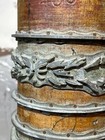 ANTIQUE INDUSTRIAL WALLPAPER ROLLER  STENCIL WOOD/METAL  PRINTING PRESS CYLINDER — photo 6