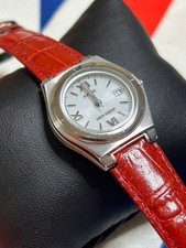 Casio Wave Ceptor LWQ-10 Silver Leather Solar Radio Watch Excellent Condition