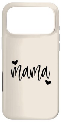 Cute Mama Lettering Hearts Mom Beige Case for iPhone 17 Max