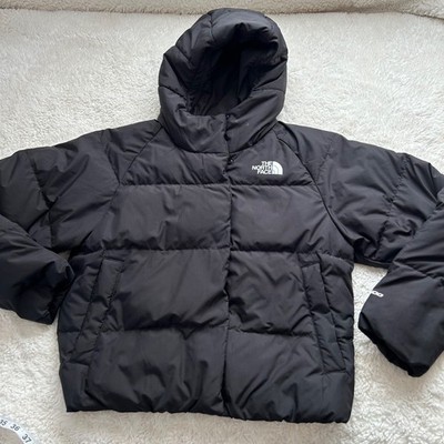 North Face Girls 600 Down Puffer Hooded Black Jacket L Gorpcore Hiking Outdoors