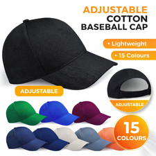Baseball Cap Plain Cotton Adjustable Sports Hat Running Training Unisex BB15