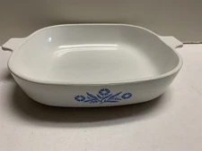 Corning Ware Corn Flower Blue Square 9 1/2 in Casserole Pan Dish 