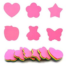 Baryuefull Fun Shaped Colored Heart Sticky Notes - 6 Different Shapes Self