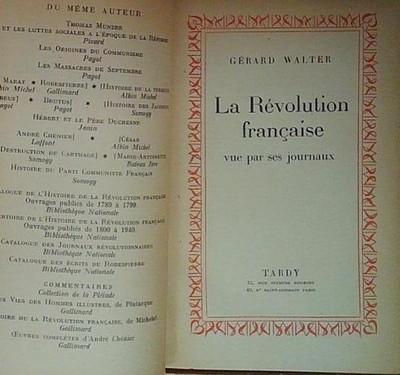 Walter LA REVOLUTION FRANCAISE VUE PAR SES JOURNAUX tardy