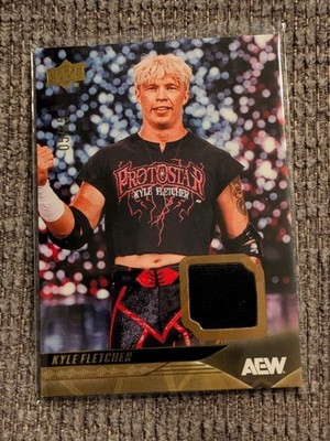 2025 Upper Deck AEW Kyle Fletcher Gold Mem Shirt Relic #27 The Protostar /25