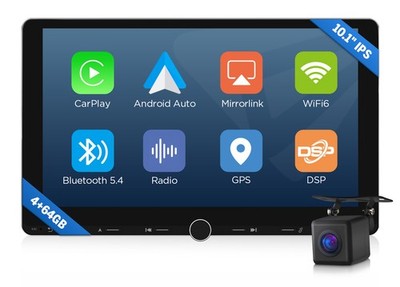 2 DIN 10.1 inch Android Auto 14 4+64GB CarPlay Car Radio GPS Stereo Touch Screen