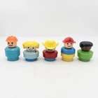 Vintage Fisher-Price Little People Lot of 5 Figures Fireman Cowboy Worker