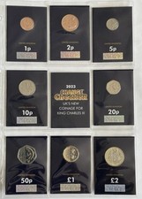 2023 King Charles III UK Coin Set Change Checker. With Salmon 50p Privy Mark BU.