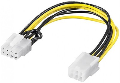 PC Grafikkarten Stromkabel/Stromadapter,PCI-E/PCI Express, 6 Pin zu 8 Pin, 0,21m