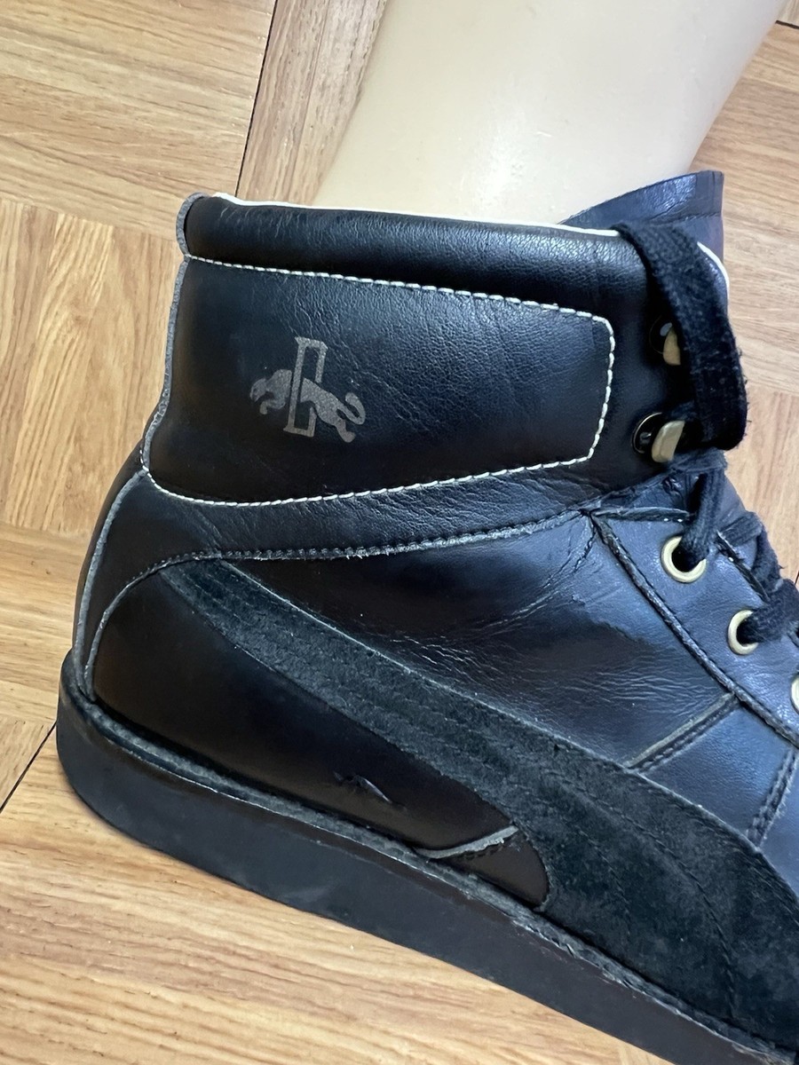 RARE Sz 13 - PUMA Rudolf Dassler Black Leather High Top Boot VNTG