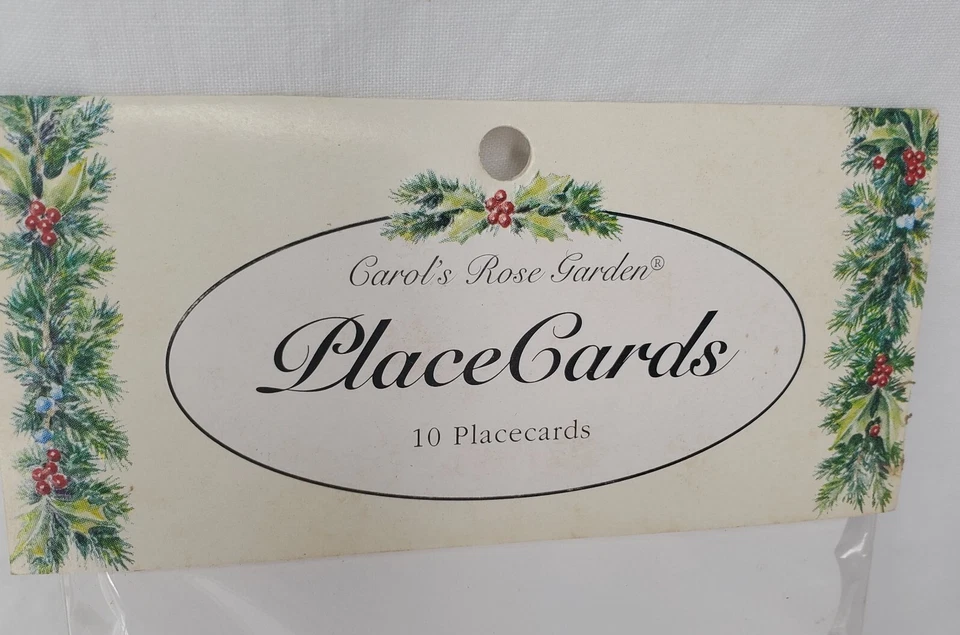 Vintage Christmas Place Cards Pinecones Holly Wreath Holiday Dinner Embossed 10 - Image 3 of 4
