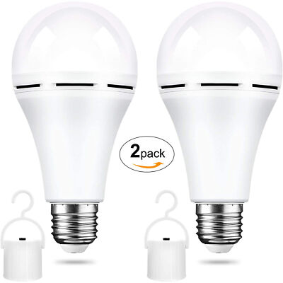2Pack 12W E27 Emergency Bulb Rechargeable LED Light with Battery Backup LED Bulb